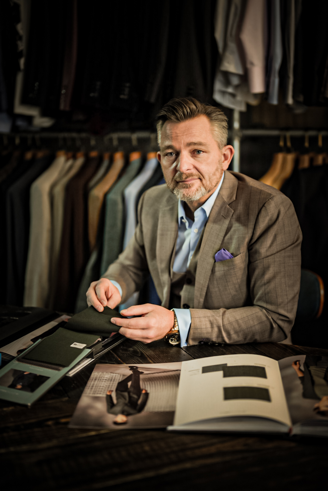 Søren John Hansen in his tailoring atelier